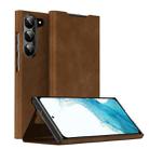 For Samsung Galaxy S22 5G Magnetic Napa Texture Leather Phone Case with Holder(Brown) - 1