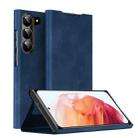For Samsung Galaxy S21 5G Magnetic Napa Texture Leather Phone Case with Holder(Blue) - 1