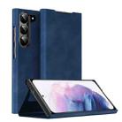 For Samsung Galaxy S21+ 5G Magnetic Napa Texture Leather Phone Case with Holder(Blue) - 1