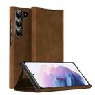 For Samsung Galaxy S21+ 5G Magnetic Napa Texture Leather Phone Case with Holder(Brown) - 1