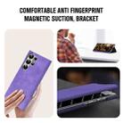 For Samsung Galaxy S21 Ultra 5G Magnetic Napa Texture Leather Phone Case with Holder(Purple) - 6