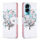 For Honor 90 Lite/X50i Colored Drawing Pattern Leather Phone Case(Tree) - 1