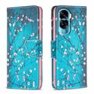 For Honor 90 Lite/X50i Colored Drawing Pattern Leather Phone Case(Plum Blossom) - 1