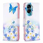 For Honor 90 Lite/X50i Colored Drawing Pattern Leather Phone Case(Butterfly Love) - 1