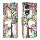 For Honor 90 Pro Colored Drawing Pattern Leather Phone Case(Tree Life) - 1
