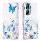 For Honor 90 Pro Colored Drawing Pattern Leather Phone Case(Butterfly Love) - 1