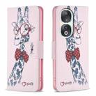 For Honor 90 5G Colored Drawing Pattern Leather Phone Case(Deer) - 1