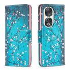 For Honor 90 5G Colored Drawing Pattern Leather Phone Case(Plum Blossom) - 1