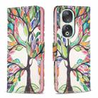 For Honor 90 5G Colored Drawing Pattern Leather Phone Case(Tree Life) - 1