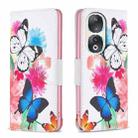 For Honor 90 5G Colored Drawing Pattern Leather Phone Case(Butterflies) - 1