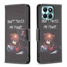 For Honor X6a Colored Drawing Pattern Leather Phone Case(Bear) - 1