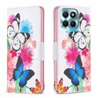 For Honor X6a Colored Drawing Pattern Leather Phone Case(Butterflies) - 1