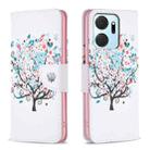 For Honor X7a Colored Drawing Pattern Leather Phone Case(Tree) - 1