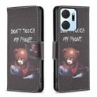 For Honor X7a Colored Drawing Pattern Leather Phone Case(Bear) - 1