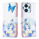 For Honor X7a Colored Drawing Pattern Leather Phone Case(Butterfly Love) - 1