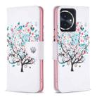 For Honor 100 Colored Drawing Pattern Leather Phone Case(Tree) - 1