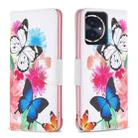 For Honor 100 Colored Drawing Pattern Leather Phone Case(Butterflies) - 1