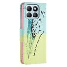 For Honor X8b Colored Drawing Pattern Leather Phone Case(Feather) - 3