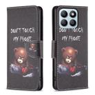 For Honor X8b Colored Drawing Pattern Leather Phone Case(Bear) - 1