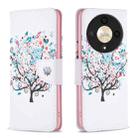 For Honor X9b/Magic6 Lite 5G Colored Drawing Pattern Leather Phone Case(Tree) - 1