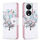 For Honor X7b Colored Drawing Pattern Leather Phone Case(Tree) - 1