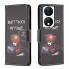 For Honor X7b Colored Drawing Pattern Leather Phone Case(Bear) - 1