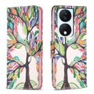 For Honor X7b Colored Drawing Pattern Leather Phone Case(Tree Life) - 1