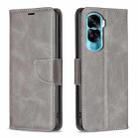 For Honor 90 Lite/X50i Lambskin Texture Pure Color Flip Leather Phone Case(Grey) - 1