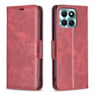 For Honor X6a Lambskin Texture Pure Color Flip Leather Phone Case(Red) - 1