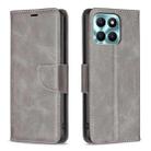 For Honor X6a Lambskin Texture Pure Color Flip Leather Phone Case(Grey) - 1