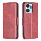 For Honor X7a Lambskin Texture Pure Color Flip Leather Phone Case(Red) - 1