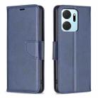 For Honor X7a Lambskin Texture Pure Color Flip Leather Phone Case(Blue) - 1