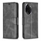 For Honor 100 Pro Lambskin Texture Pure Color Flip Leather Phone Case(Black) - 1