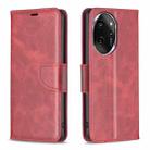 For Honor 100 Pro Lambskin Texture Pure Color Flip Leather Phone Case(Red) - 1