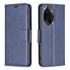 For Honor 100 Pro Lambskin Texture Pure Color Flip Leather Phone Case(Blue) - 1