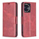 For Honor 100 Lambskin Texture Pure Color Flip Leather Phone Case(Red) - 1