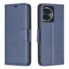 For Honor 100 Lambskin Texture Pure Color Flip Leather Phone Case(Blue) - 1