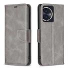 For Honor 100 Lambskin Texture Pure Color Flip Leather Phone Case(Grey) - 1