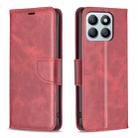 For Honor X8b Lambskin Texture Pure Color Flip Leather Phone Case(Red) - 1