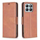 For Honor X8b Lambskin Texture Pure Color Flip Leather Phone Case(Brown) - 1