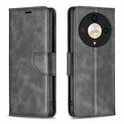 For Honor X9b/Magic6 Lite 5G Lambskin Texture Pure Color Flip Leather Phone Case(Black) - 1