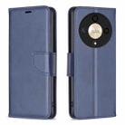 For Honor X9b/Magic6 Lite 5G Lambskin Texture Pure Color Flip Leather Phone Case(Blue) - 1