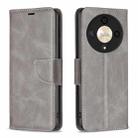 For Honor X9b/Magic6 Lite 5G Lambskin Texture Pure Color Flip Leather Phone Case(Grey) - 1