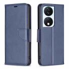 For Honor X7b Lambskin Texture Pure Color Flip Leather Phone Case(Blue) - 1