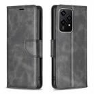 For Honor 200 Lite Global Lambskin Texture Pure Color Flip Leather Phone Case(Black) - 1