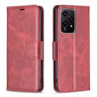 For Honor 200 Lite Global Lambskin Texture Pure Color Flip Leather Phone Case(Red) - 1