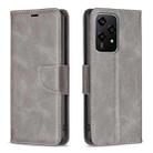 For Honor 200 Lite Lambskin Texture Pure Color Flip Leather Phone Case(Grey) - 1