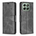 For Honor X6b Lambskin Texture Pure Color Flip Leather Phone Case(Black) - 1