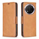 For Honor X9c 5G Global Lambskin Texture Pure Color Flip Leather Phone Case(Yellow) - 1