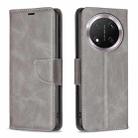 For Honor X9c 5G Global Lambskin Texture Pure Color Flip Leather Phone Case(Grey) - 1